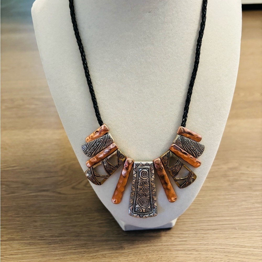 Elegant Copper and Silver Necklace